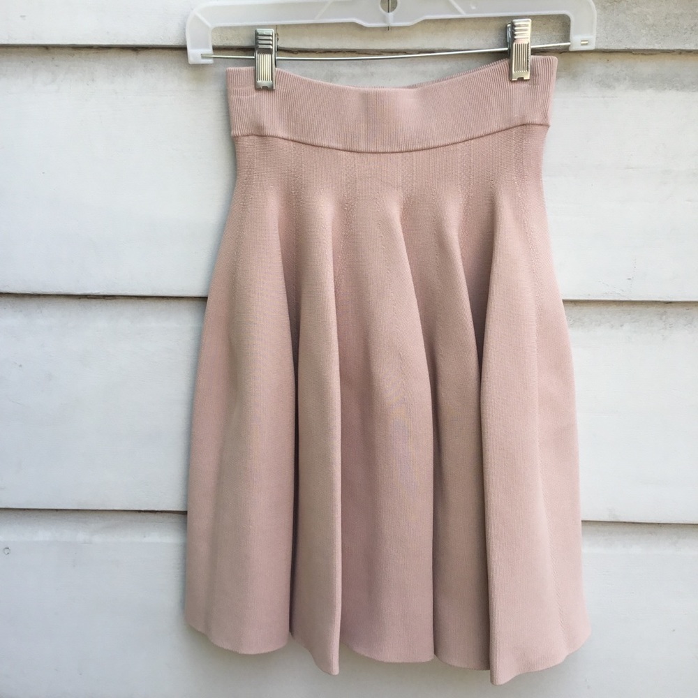 A.L.C. Short flared pull-on pink knit skirt S new